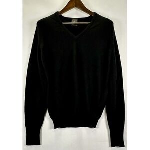 St Michael Men's 100% Cashmere Black V Neck SWEATER  Made In Britain Large 44